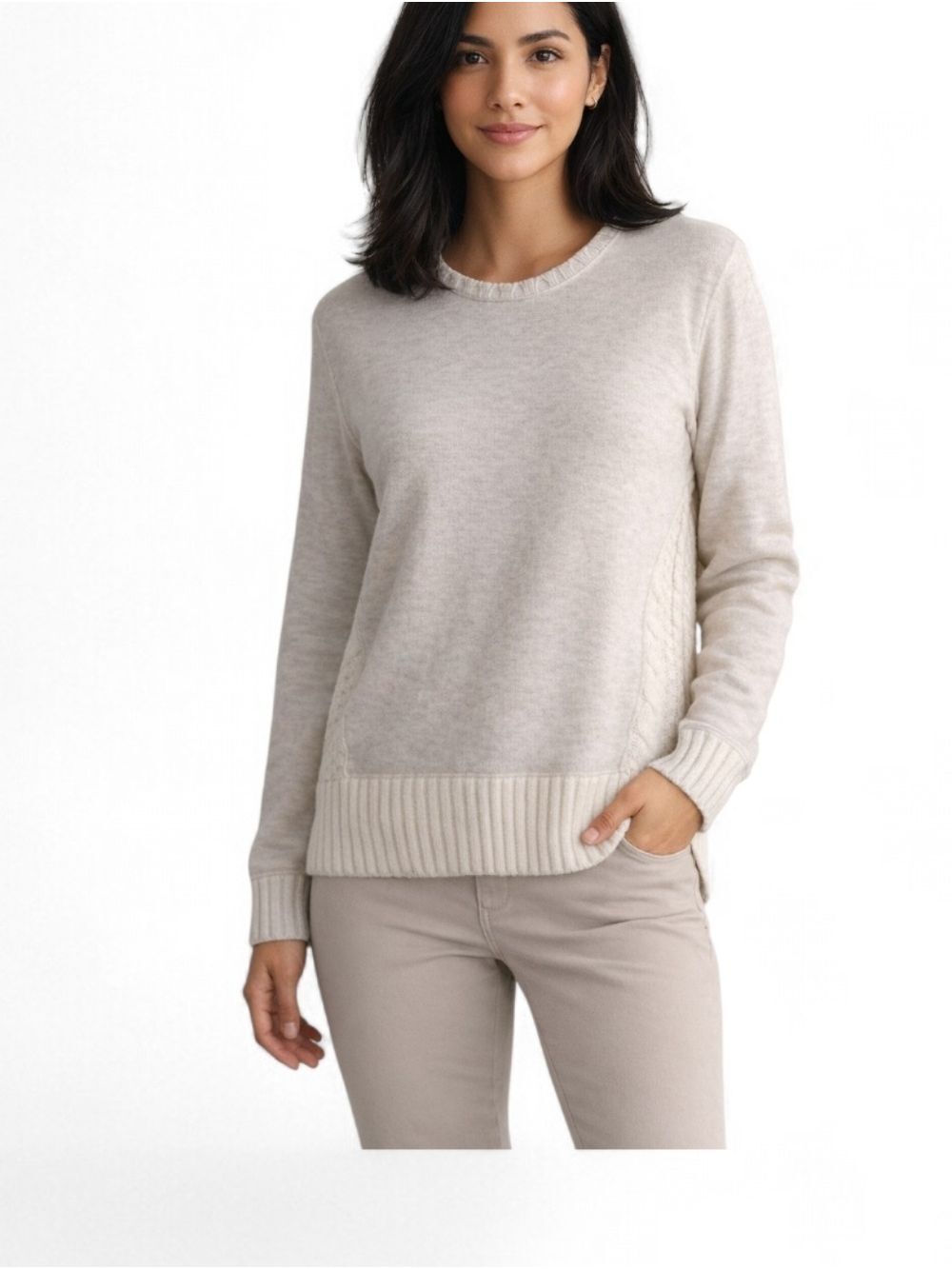 Athleta Madera Sweater Toasted Heather Gray Wool Blend Extra Small